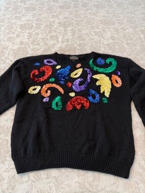 Jeanne Pierre sequined sweater  L